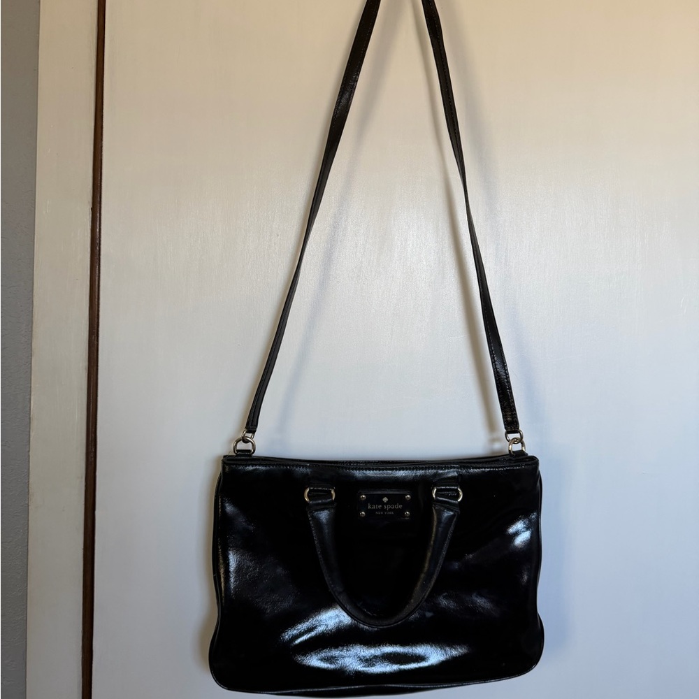Kate Spade Glossy Black Shoulder Bag